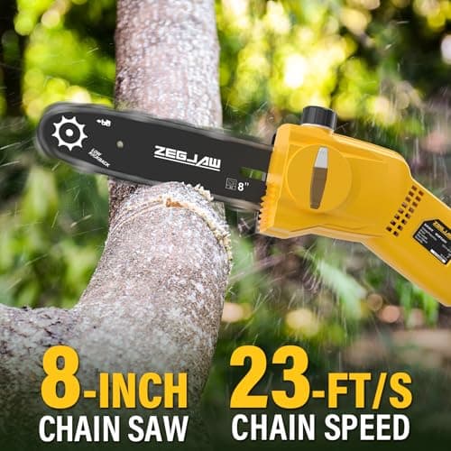 Pole Saw Corded, 6 Amp 8 Inch Pole Saws for Tree Trimming, Electric Pole Saw with 13 Feet Height Reach, Tool-free Installation