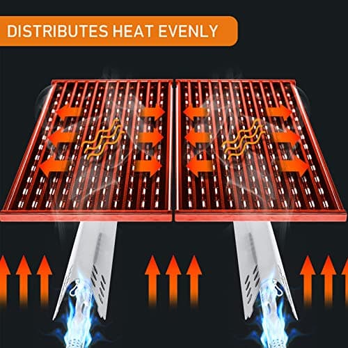 Hisencn Grill Grates for Charbroil Performance Tru-Infrared 2 Burner Gas Grill 463633316, 463672016 463672216, 463672416, 17 Inch Stamped Porcelain Steel Replacement Emitter Plates