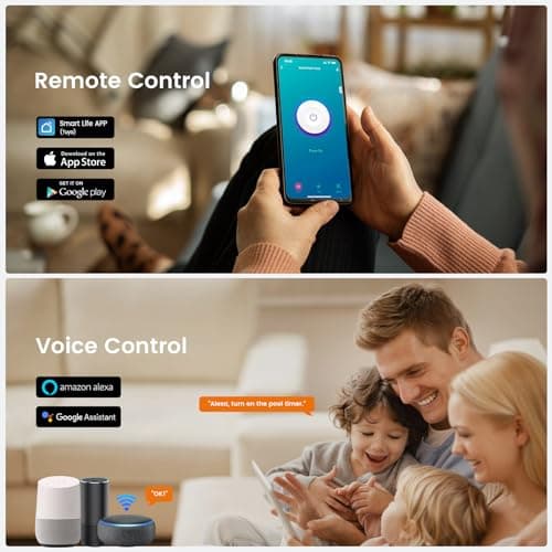 SURAIELEC WiFi Pool Timer, Outdoor Indoor Smart Switch, 40 AMP, 2HP, 120, 240, 277 VAC, Heavy Duty Pool Controller Light Timer Box for Pool Pump, Water Heater, Spa, Powerful Electrical Appliances