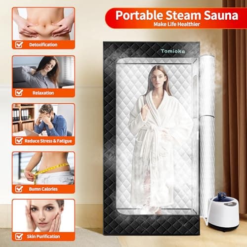Sauna Box, Portable Steam Sauna for Body Relaxation, Portable Sauna for Home, Personal SPA Steam Sauna with 3L /1500W Steamer, 9 Levels Temp Control, Full Body Sauna Tent for Spa,Indoor,Outdoor