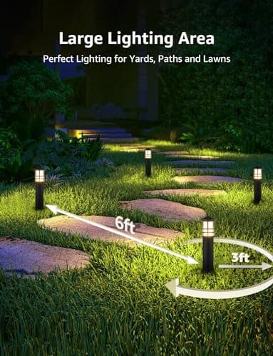 SUNVIE 12-Pack Low Voltage Landscape Pathway Lights 3W Outdoor Landscape Lighting 3000K 12-24V LED Bollard Path Lights Wired CRI 90+ Aluminum Pathway Lighting for Walkway Yard Garden, ETL Listed Cord