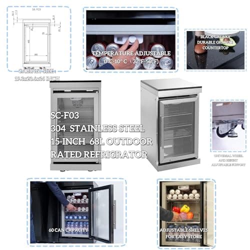 104 Inches 4-Burner 72000 BTU Deluxe Stainless Steel Gas Outdoor Kitchen Bar Barbecue Island Grill, Wine Cooler Compact Refrigerator, Rotisserie Kit, Granite Countertops, Stainless Steel Sink, Silver