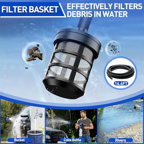 Cordless Power Washer Portable, 800 PSI High Pressure Washer Gun,15000mAh Battery Operated Power Washer with 6-in-1 Adjustable Nozzle, Handheld Pressure Washer for Car, Home& Patio Cleaning