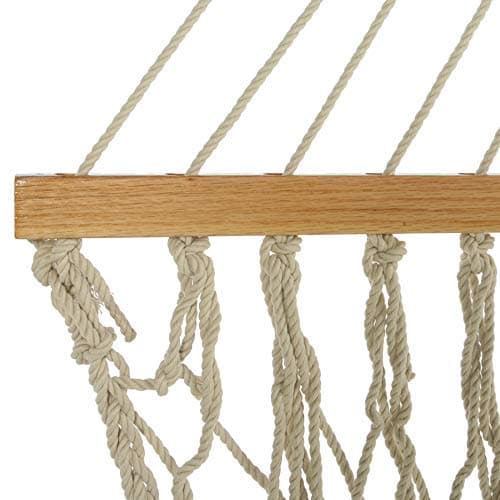 Original Pawleys Island 13DCOT Large Oatmeal DURACORD Rope Hammock with Free Extension Chains & Tree Hooks, Handcrafted in The USA, Accommodates 2 People, 450 LB Weight Capacity, 13 ft. x 55 in.