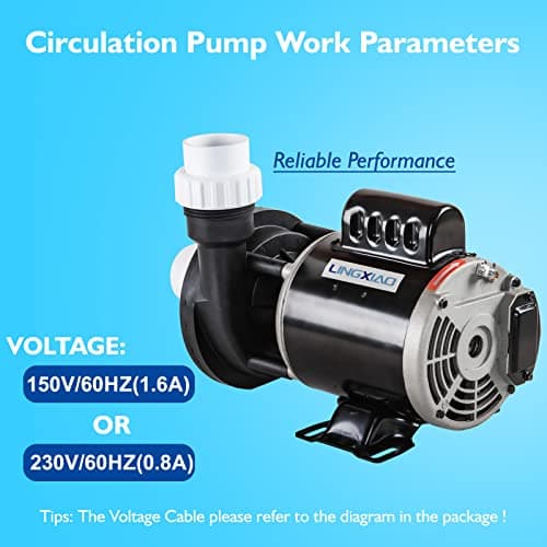 SPA Circulation Pump, Single Speed Hot Tub Circulating SPA Pump for Replacement OEM Mode, 0.25HP (115V or 230V), 1.5"Port (Model: 48WTC0153C-I)