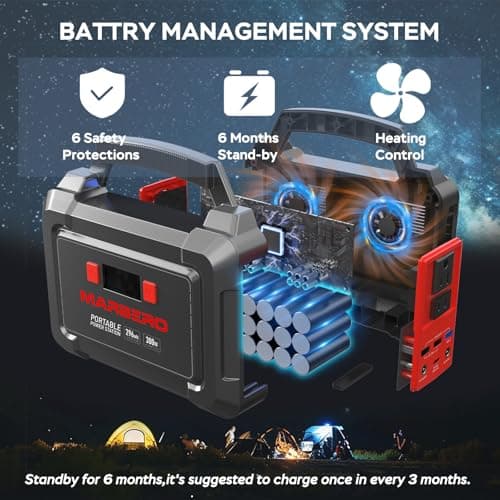 MARBERO Solar Generator 296Wh Portable Power Station with Solar Panel 60W Included Solar Power Bank with AC Outlets 300W Pure Sine Wave with Foldable Solar Panel Set for Camping Home Outdoor Emergency