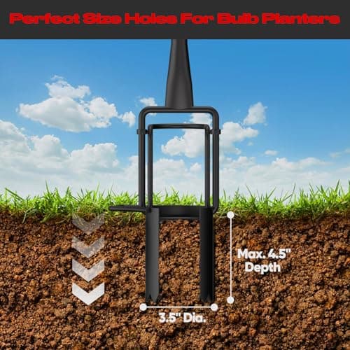 Long Handle Bulb Planter Tool, Standing Gardening Bulb Transplanter, Turf Remover Lawn Inserter - for Digging Holes