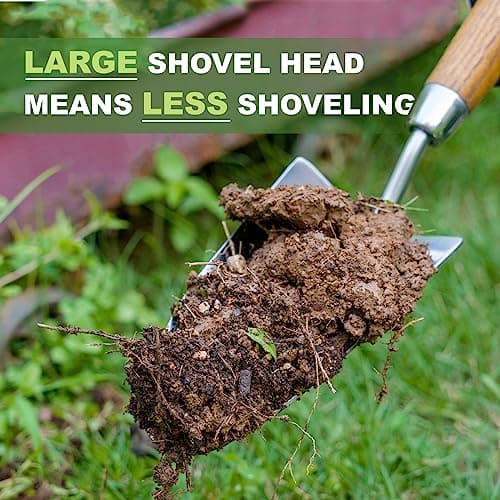 Garden Trowel, Bend-Proof Stainless Steel Hand Trowel, Comfortable Grip Wood Handle Trowel Garden Tool, Large Shovel Head Gardening Trowel for Transplanting Seedlings, Weeding, and Planting