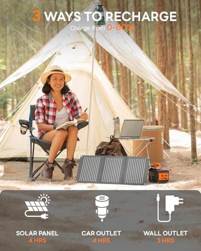 MARBERO Portable Power Station 88.8Wh Solar Generator 150W Peak Lithium Battery Backup Power Bank with LED Light for Home Outdoor Travel Emergency RV Off-Grid Living (Solar Panel Optional)