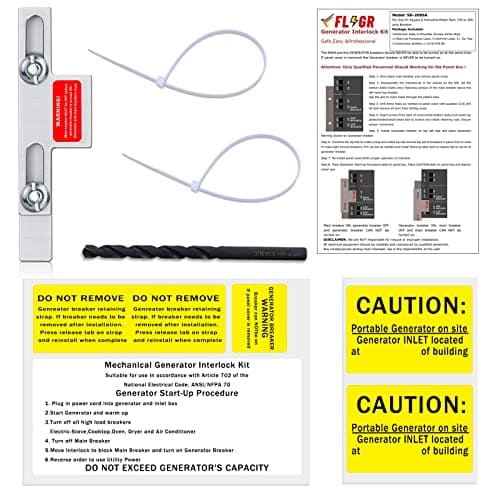Generator Interlock Kit Compatible with Square D for Homeline Meter Main 150 or 200 amp Breaker,for Safe Usage of Portable Power During Outage,SD-200SA
