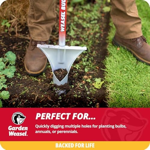Garden Weasel Bulb Planter - Long Handle | Annuals, Ground Cover, Vegetables, Spring and Fall Bulbs | Sod Cutter, Remover, and Plugger, Grass Planter, Bulb Planting Tool | 91350