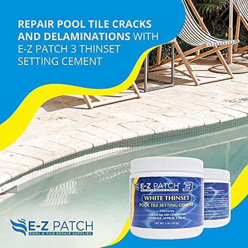 3 Pool Tile Thinset Cement for Repairs - Color Adjustable Pool Tile Adhesive (1 lb)