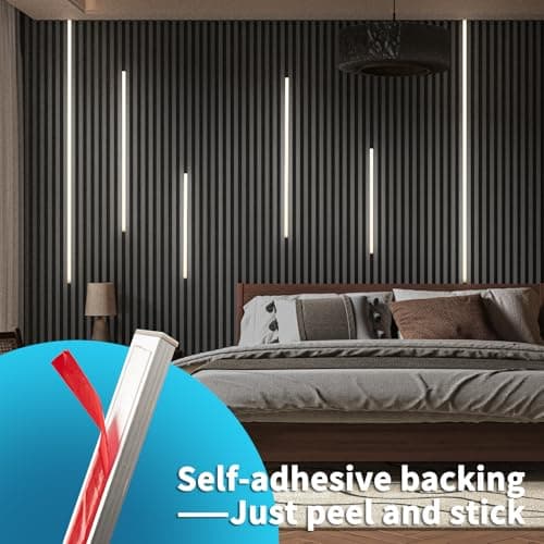 Art3d LED Recessed Lighting Kit - 6pcs Self-adhesive White LED Light with Smart Switch, 3000k Touching Switch Light for Wood Slat Wall Panels, Headboards, Stairs, Home decor, Under Cabinet Strip Light