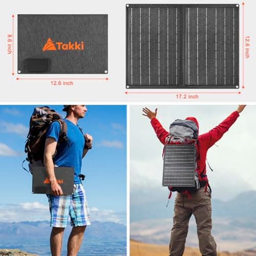 Takki 120W Peak Solar Generator Portable Power Station with 21W Panels, 88Wh Solar Charger Power Bank AC DC USB Ports for Camping Tent Laptop Outdoor Emergency