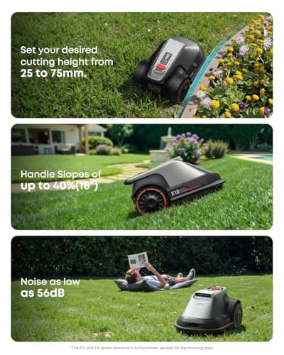 eufy Robot Lawn Mower E15, No Wire, No RTK, No Signal Issue, Hands-Free Auto Mapping, Precise Obstacle Avoiding, Reliable Lawn Maintenance, Worry-Free Experience