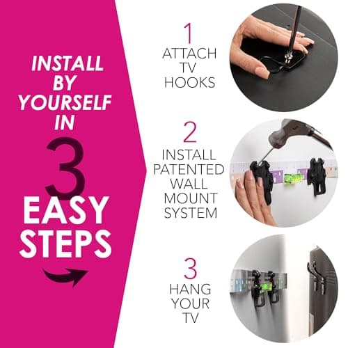 HangSmart TV® Wall Mount NO Stud - Original & Patented Easy Install, DIY for 19-100" TVs, Holds Up to 150LBS, Fits Most LED LCD Flat Screens & Monitors, Includes Hardware