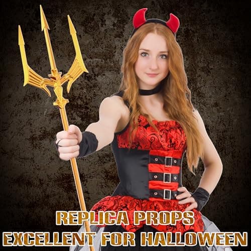 Metal Trident Spear 78 Inches Adjustable Length Cosplay Costume 3-Pronged Poseidon Weapon for Adult Women Men Halloween