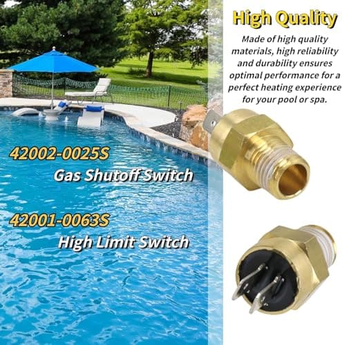 Pool Heater Repair Kit Includes Stack Flue Sensor, Thermistor & Switch for Pentair MasterTemp & Max-E-Therm Pool Heaters Replace# 42002-0024S, 42001-0053S, 42001-0060S, 42002-0025S, 42001-0063S