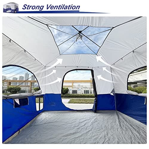 KAMPKEEPER Camping Cube, Converts 10'x10' Straight Leg Canopy into Inner Pop Up Tent, with 1 Dog Hole–Fully Vented Roof(Canopy & Frame NOT Included), Navy Blue