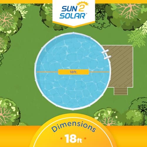 Sun2Solar Blue 18 ft Round Pool Solar Cover | 800 Series | Heat Retaining Blanket for Above Ground & Inground Swimming Pools | Use The Sun's Natural Energy to Heat Pool | Bubble Heating Blankets