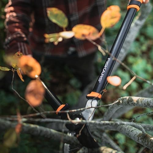 Fiskars Bypass Lopper, Lightweight Tree Pruning Tool, Rust Resistant and Low Friction Coating, SoftGrip Handle Control with Shock-Absorbing System, 24 inches