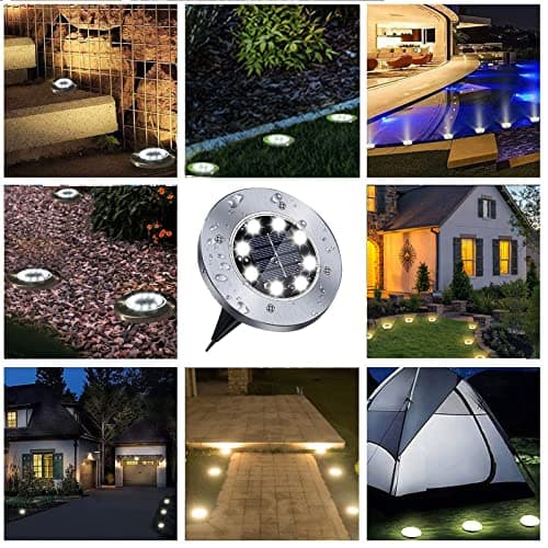 Solar Ground Light, Waterproof Solar Garden Lights, Upgraded Outdoor Garden Waterproof Bright in-Ground Light, Landscape Lights for Pathway,Yard,Deck,Lawn,Patio,Walkway (16 Pack White Light)