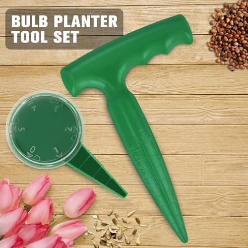 Planter Planting Dibber and Hand Dibbler Gardening Tool with Measurement for Sowing Seeds Bulbs Flower Vegetable Digging Garden Enthusiasts(Dark Green)