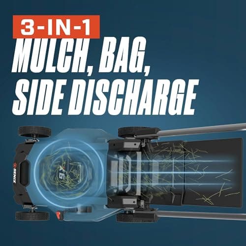 SENIX X6 60V 21-Inch 3-in-1 Cordless Lawn Mower with LED Light | 7 Height Adjustments, Smart Display, Bagging/Mulching/Side Discharge | 6Ah Li-ion Battery & Charger Included (LPPX6-H)
