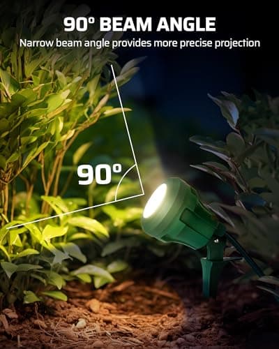 DEWENWILS 120V Spotlight Outdoor, 400LM Waterproof LED Spot Light with 3 Extra Lenses (Red Yellow Green), Landscape Lighting for Holiday, Trees, 5FT Extension Cord, UL Listed