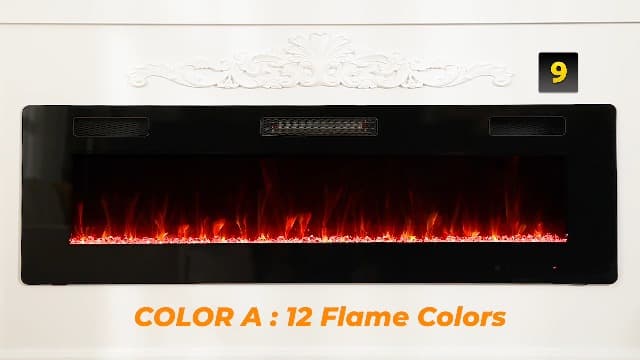 Antarctic Star 36 Inch Electric Fireplace in-Wall Recessed and Wall Mounted, Fireplace Heater and Linear Fireplace with Multicolor Flame, Timer, 750/1500W Control by Touch Panel & Remote