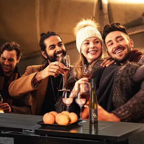LEGACY HEATING 57 inch Propane Fire Pit Table Outdoor Gas Fire Pit Table, 50000BTU Fire Table with Lid, Retangular Black Firepit Table for Garden Backyard Deck Poolside Party
