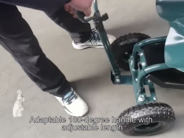 Peach Tree Garden Cart Rolling Work Seat with Tool Tray Heavy Duty Scooter Gardening Planting
