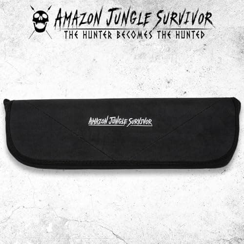 Amazon Jungle Survivor Break-Down Spear | Non-Reflective Finish 2Cr13 Stainless Steel Blade | Textured Steel Shaft | Zippered Carrying Case | Black Oxide Finish | Versatile | 45 1/2" Overall