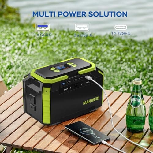 MARBERO 200W Solar Generator 222Wh Portable Power Station with Solar Panel 40W Included 60000mAh Power Supply with AC Outlet 100V 300W Max for Camping Emergency Home Backup