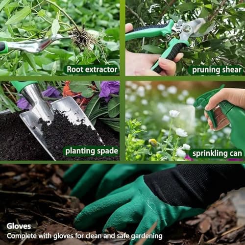 Garden Tool Set 39 Piece, Succulent Set, 9 Piece Heavy-Duty Tool Set, 39.4-inch Gardening mat, Indoor and Outdoor Gardening Tool, Essential Tool Gifts for Men, Women, and Beginners