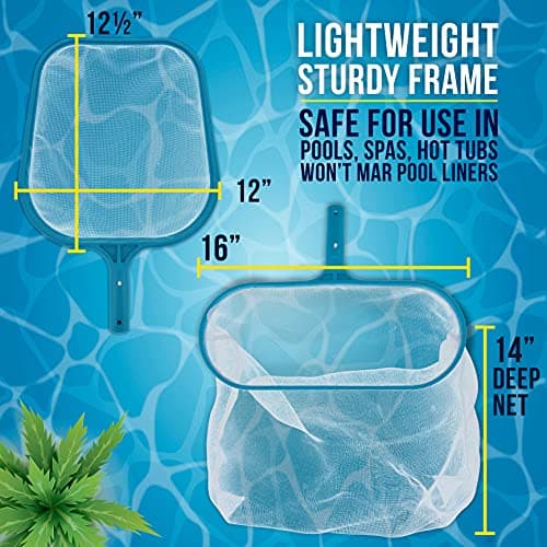 U.S. Pool Supply Professional Swimming Pool Leaf Skimmer Net and Leaf Rake Net Set - Cleans Out Debris Fast, Pool Maintenance - Clean Pool Liners, Spas, Ponds and Kids Inflatable Pool