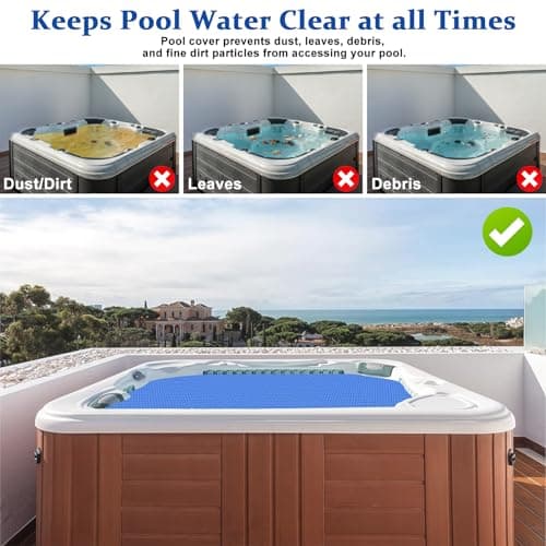 Solar Hot Tub Spa Bubble Cover Blanket for 6 7 Ft Square Inflatable Hot Tub Spa Pool Thermal Insulation Floating Bubble Wrap Covers Blankets(6 x 6 FT)
