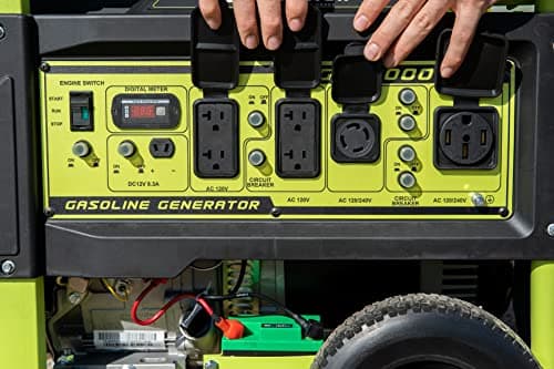 12000 Watt Gasoline Powered Portable Generator, Recoil/Electric Start, 12V-8.3A Charging Outlets, Home Back Up & RV Ready, 49 State Approved