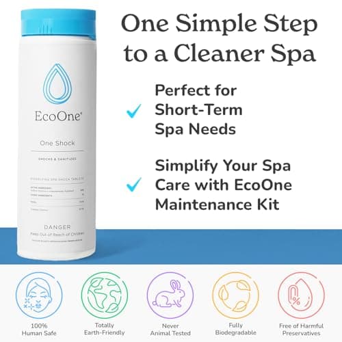 EcoOne | Hot Tub Chemical Maintenance & Supply Kit | Spa Shock, Conditioner & Purification Kit | Contains Oneshock Chlorine Granular, SPA Monthly Conditioner & Filter Cleanser | 3 Month Supply