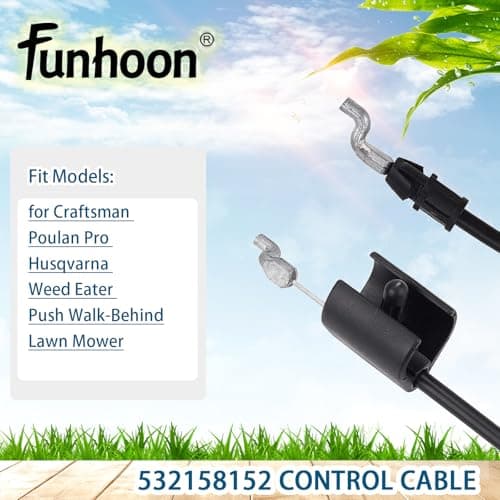 158152 Engine Zone Control Cable for Craftsman Poulan Pro Husqvarna Push Walk-Behind Lawn Mower Throttle Cable Replacement 532158152 582991501