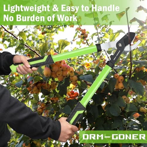 23" SK5 Dual-Blade Loppers Cuts 2" Dry/Wet Branches - Triangular Steel Tube & SecureLock, Heavy Duty Tree Trimmers Green/Black