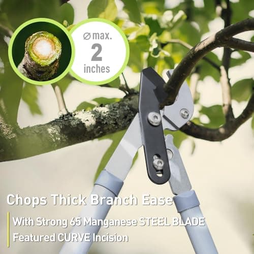 Garden Loppers Hedge Clippers, Updated 3PCS Garden Pruning Shears Combo Set, Branch Cutter with Compound Action, Chops Thick High Branch Ease, Professional Tree Trimmer Set Heavy Duty