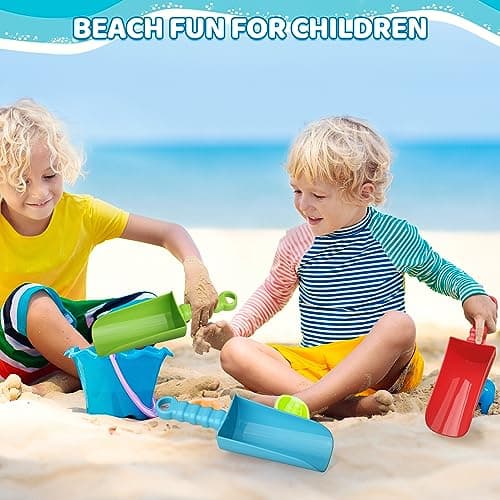Dilabnba Big 9 inch Beach Sand Shovels Toys for Kids Adults, 9'' Solid Sand Scoop Spade for Toddlers Baby, Heavy Duty Toddler Garden Tools Sandbox Kit for Gardening Shoveling Digging Summer Fun(4PCS)