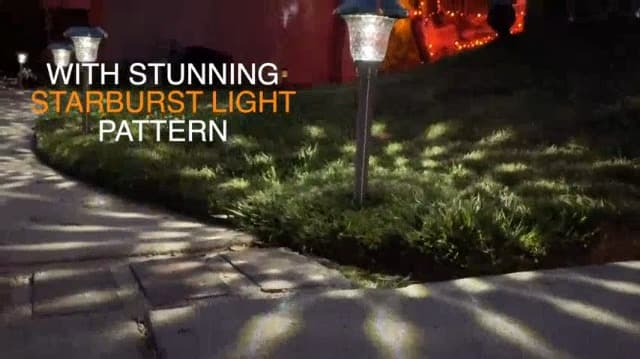 Beau Jardin 8 Pack Solar Pathway Lights Outdoor Solar Powered Lights Waterproof Glass High Lumen for Garden Landscape Path Yard Walkway Patio Driveway Outside Colored Color Changing White Black