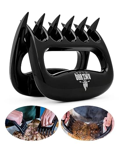 Meat Claws Bbq Grill Accessories Set - 2 Silicone Gloves, Claws For Pulled Pork, BBQ Thermometer - Perfect Smoker Accessories Grilling Tools Gift Set For (Orange Glove-Thermometer-Claw)