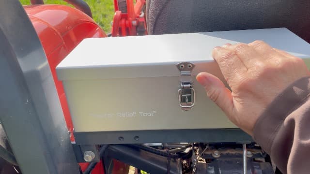 Weatherproof Anodized Aluminum Tractor Tool Box for Kubota, John Deere, Modern Tractors - Universal Fit by Tractor Relief Tool™
