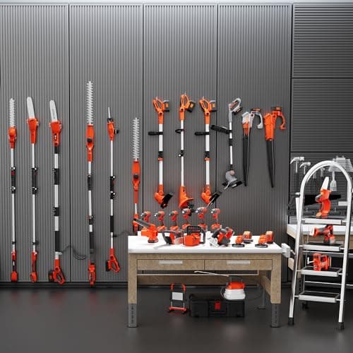 Ukoke Cordless Tiller Cultivator 40V 2.0 A Battery 280 max RPM Powered Tiller Cultivator, w/24 Steel Blade Cultivate Max Tilling 5'' deep Path by 7.8'' Wide, Orange, CT1940