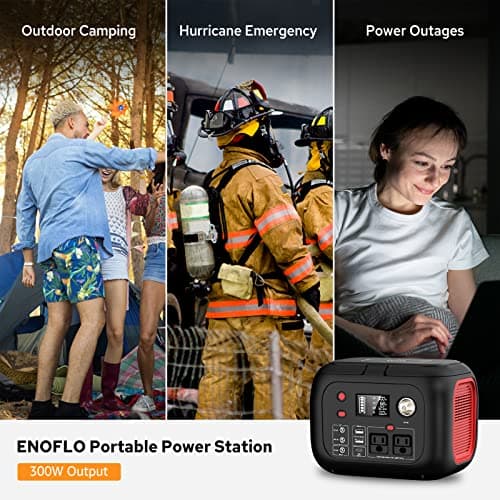 Portable Power Station With Wireless Charging 300W Portable Solar Generator 228Wh Power Supply With LED Light Power Generator 9 Outputs Charging Station for Outdoor Camping Emergency
