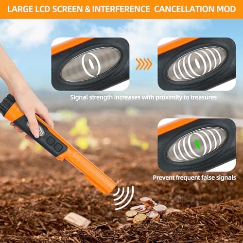 Fully Waterproof Handheld Metal Detector Pinpointer for Adults and Kids, Small Pin Pointer Wand. LCD Display, High Accuracy, 3 Alert Mode, Professional for Gold,Coins on Beach, Underground