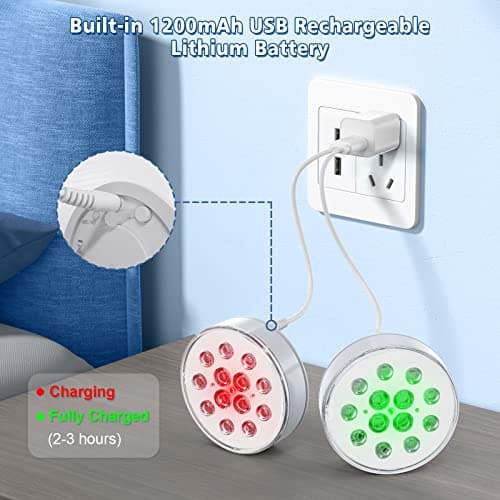 Pool Lights, Upgraded Rechargeable Submersible LED Lights with Remote IP68 Waterproof 16 Colors Hot Tub Underwater Pool Lights for Above Ground Inground Pool, Bath, Party, Vase 2 Pack